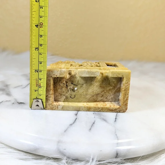 Antique Chinese Shoushan Stone Hand Carved Vase Desk Organizer